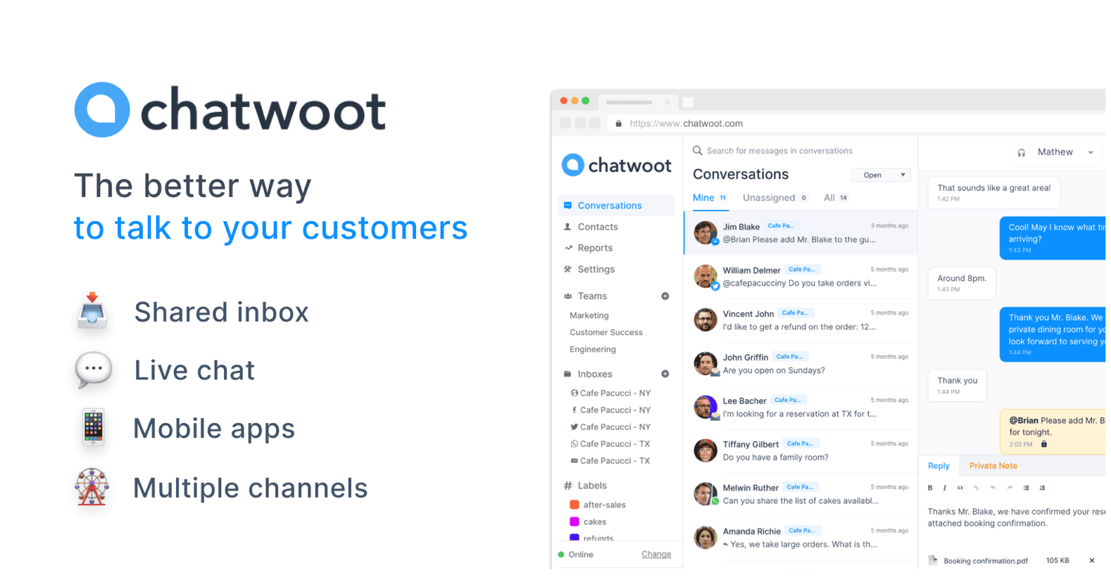 The cover image Chatwoot publishes on its own site